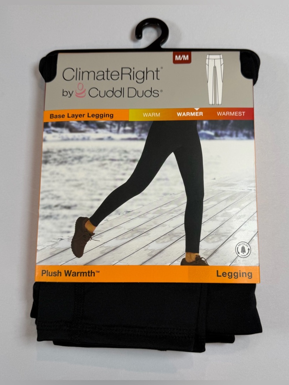 Climate Right by Cuddl Duds Black‎ Plush Warmth Base Layer Leggings Medium